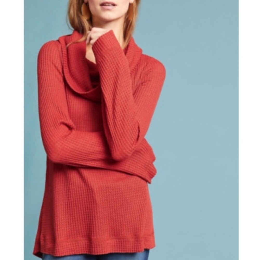 Meadow Rue waffle knit cowl neck thermal